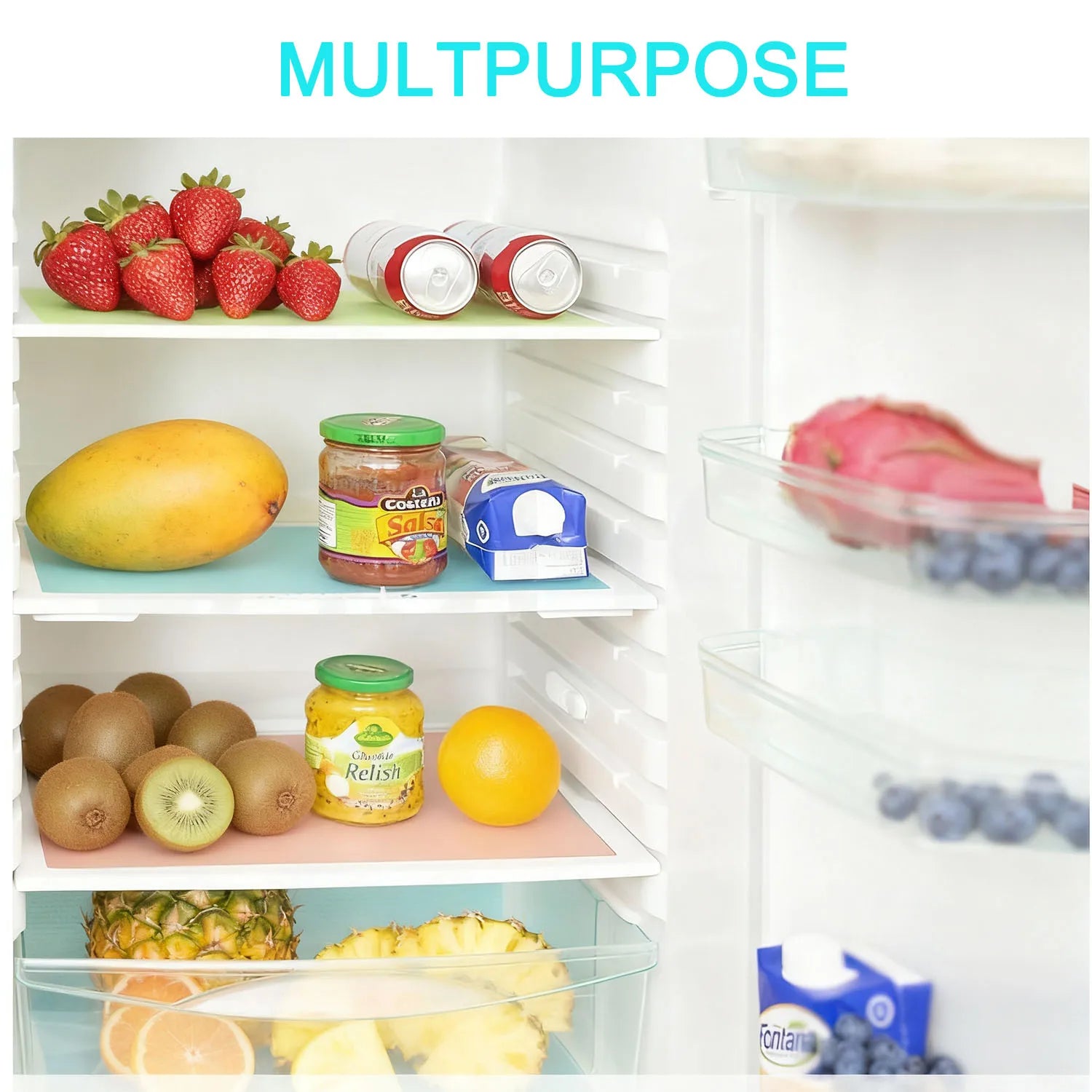 4-16 Piezas de Forros Antideslizantes de EVA para Estantes de Refrigerador, Impermeables y Lavables, Tapetes Organizadores para Gabinetes de Cocina y Cajones de Despensa para el Hogar