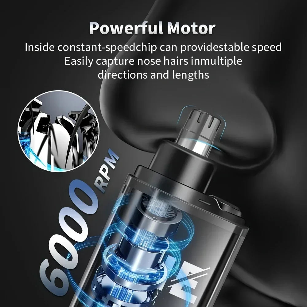 Recortador de Vello Nasal y de Orejas para Hombre - Recargable por USB C, Carga Rápida, Kit de Aseo Compacto