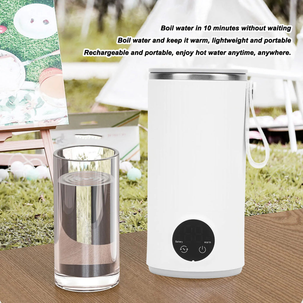 Hervidor eléctrico de viaje inalámbrico recargable 400ML 55 ° C Caldera de agua caliente de viaje de acero inoxidable para hervidor eléctrico de viaje de leche
