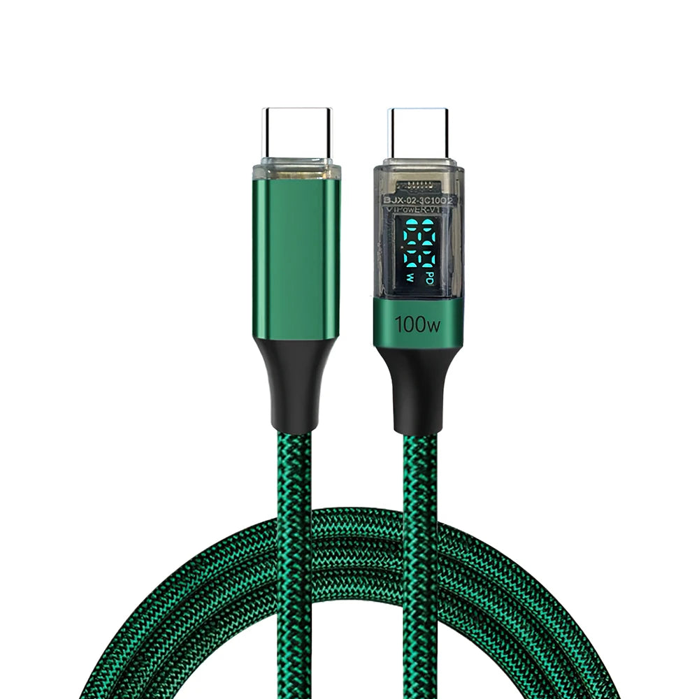 PD 100W USB tipo C a C Cable para iPhone 15 16 Macbook iPad Samsung S24 S25 cargador de datos 0,5 m 1m 2m Cable de nailon USBC carga rápida