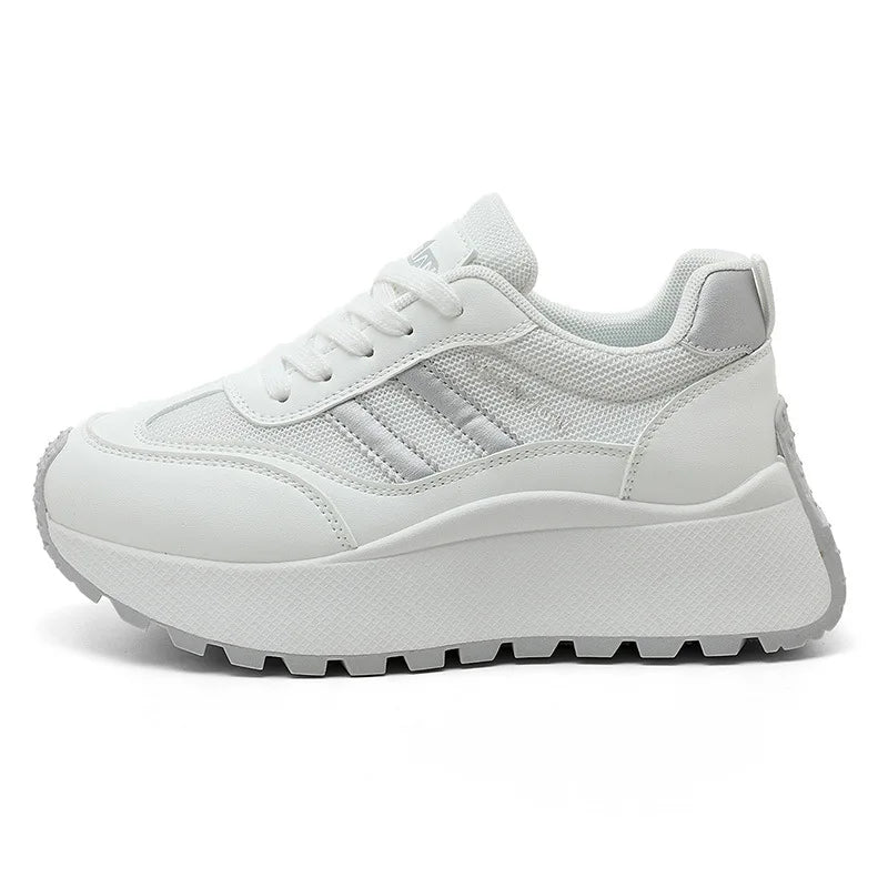 Zapatillas de deporte para mujer, calzado informal transpirable de malla, zapatos de tenis a la moda, zapatos de plataforma con aumento de altura para mujer, zapatos deportivos nuevos 2025