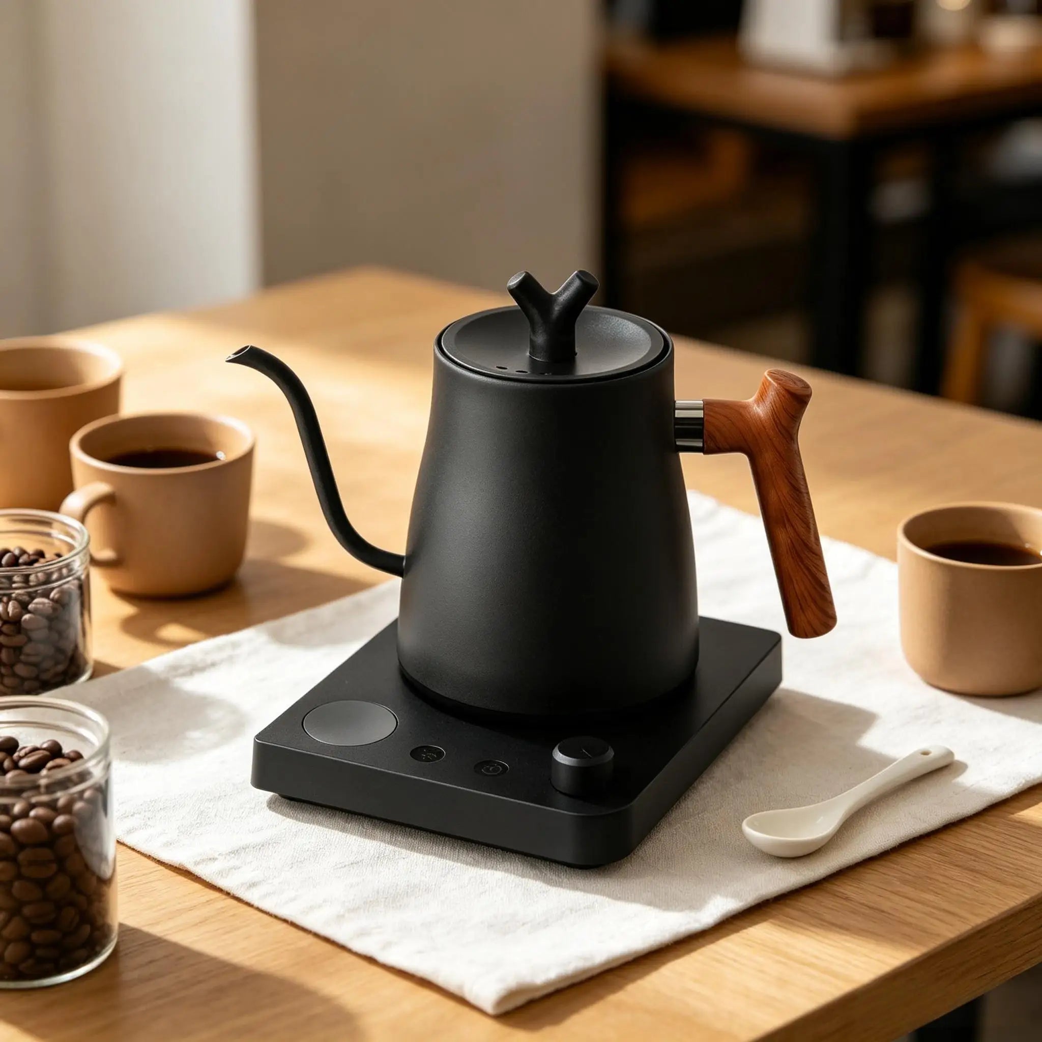 Hervidor Eléctrico Inteligente de 1L con Control de Temperatura, Acero Inoxidable 304, 1000W, Calentamiento Rápido para Café y Té