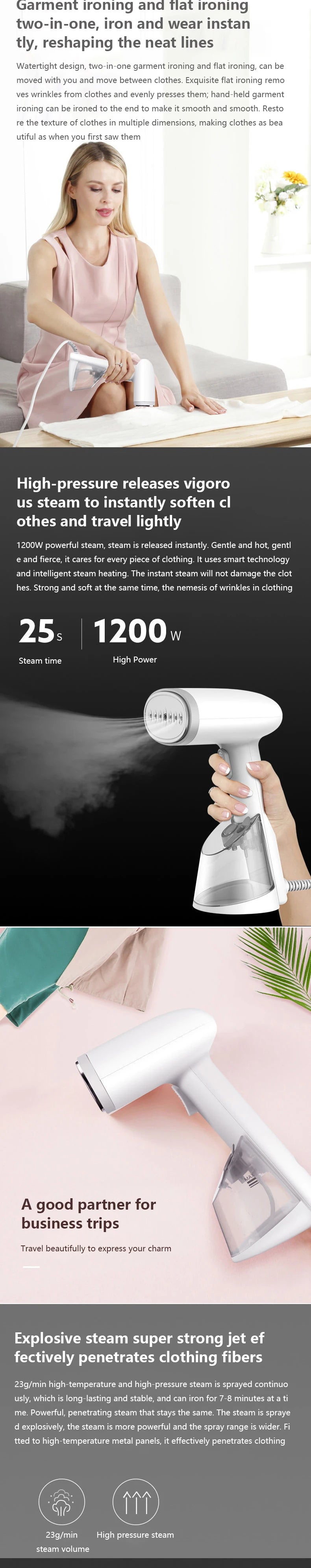 Haier-vaporizador de ropa portátil, limpiador de vapor eléctrico para el hogar, eliminación de ácaros colgantes, vaporizador de mano para ropa