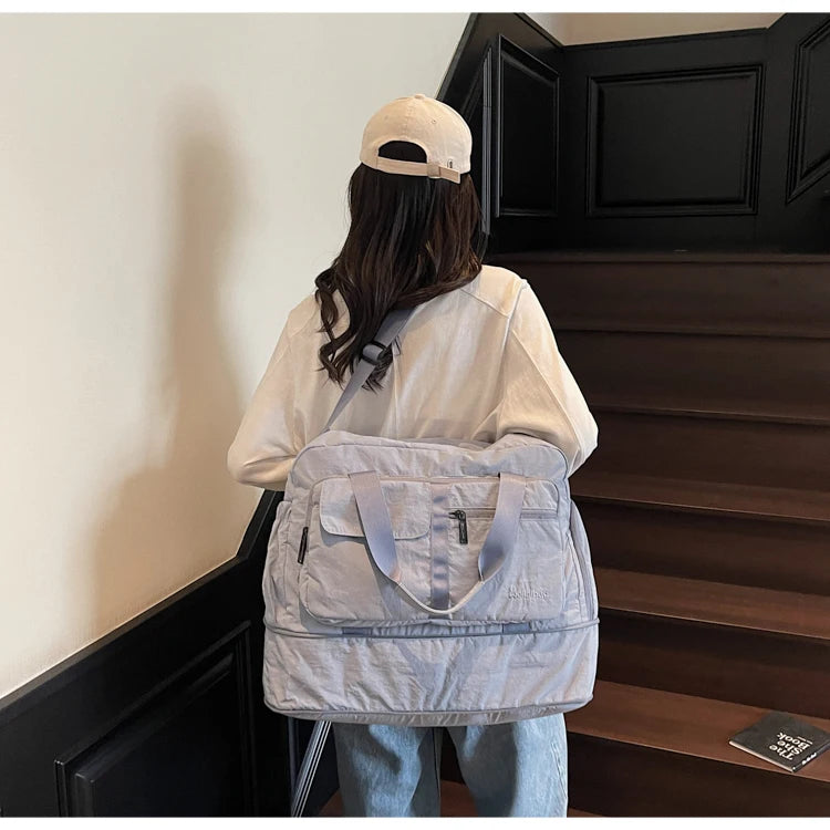 Bolsas de viaje Oxford con cremallera a la moda, bolsos sencillos de gran capacidad para mujer, gran oferta 20220, bolsas de viaje portátiles con hilo de coser