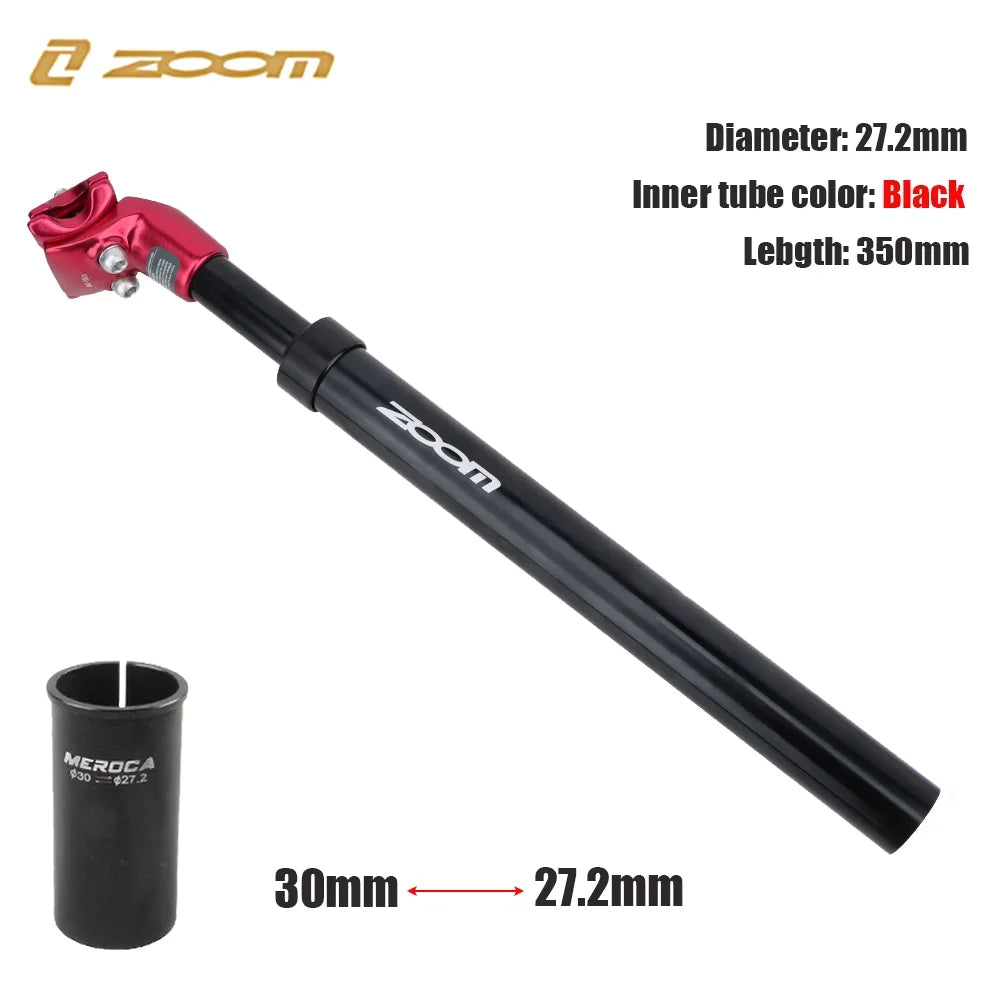 ZOOM-tija de sillín de suspensión para bicicleta de montaña, amortiguador, Alu, 27,2, 28,6, 30,1, 30,4, 30,9, 31,6, 33,9mm