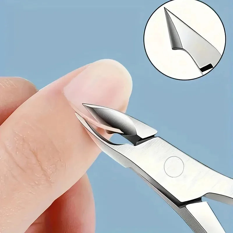 1 cortaúñas de acero inoxidable para uñas gruesas y encarnadas, herramienta de recorte de precisión, herramienta de manicura y pedicura para salón y hogar
