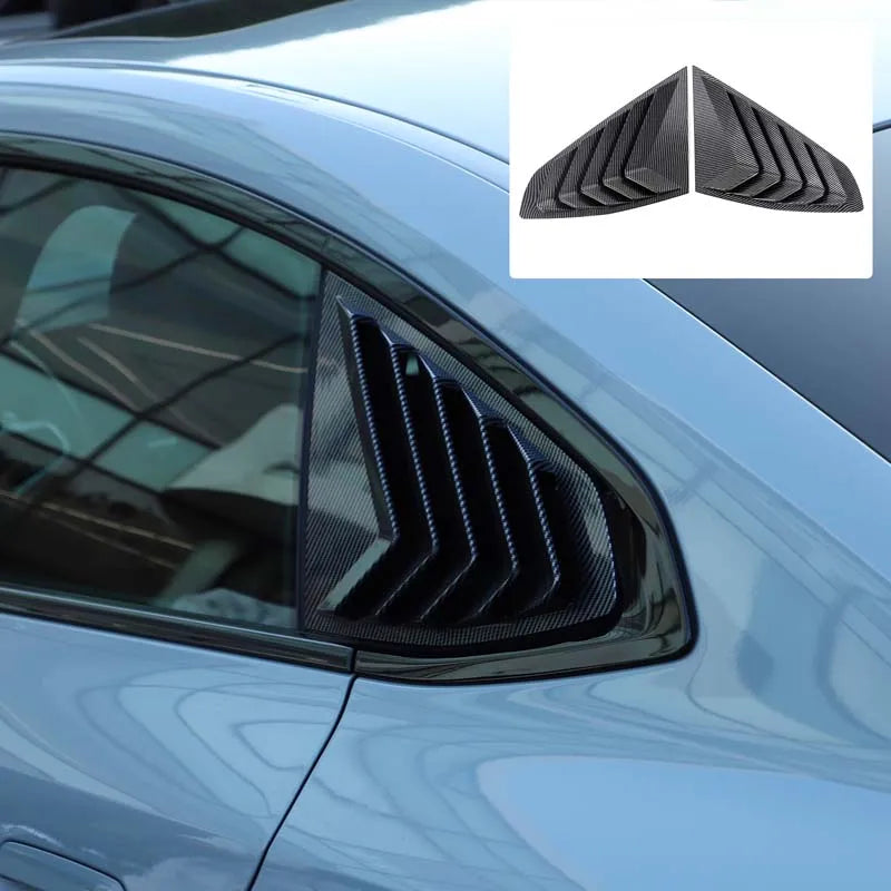 WoeFor 2020-2024 BMW Serie 4/i4 G22 persianas triangulares traseras ABS negro piano, accesorios de modificación exterior para coche, juego de 2 piezas