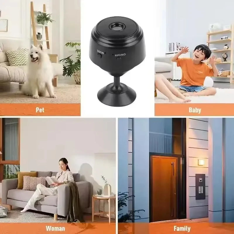 Mini cámara WiFi HD de 1080P, Monitor de bebé, vigilancia de seguridad interior, videocámara de visión nocturna, cámara IP, grabadora de Audio y vídeo