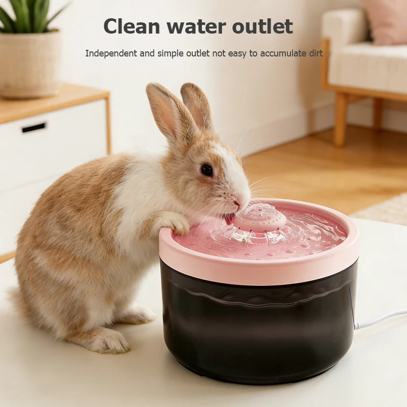 Bebedero Automático para Gatos y Perros de 1.8L/60.87oz, Dispensador de Agua Silencioso con Filtro para Mascotas Pequeñas, Tazón de Agua Interior Antideslizante