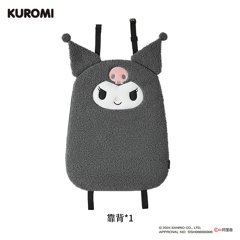 Cojín para asiento de coche Sanrio Kuromi, cómodo y cálido en invierno, decoración para coche, regalo de Navidad para niñas, accesorios para el interior del coche