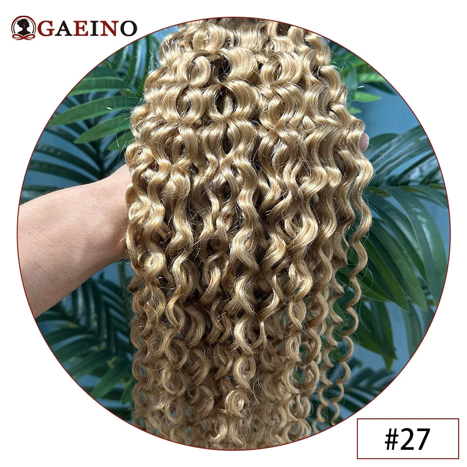 Cinta de onda de agua en extensión de cabello humano, cinta de trama de piel de cabello brasileño en cabello humano rizado, Color negro, marrón y Rubio, 20 piezas por juego