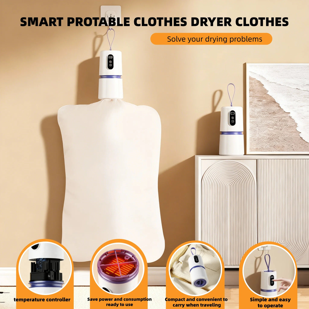 Mini secadora eléctrica plegable portátil, secador de ropa con calefacción PTC 360 °   Viaje rápido de la máquina del secado del secador de zapatos de la circulación del aire caliente