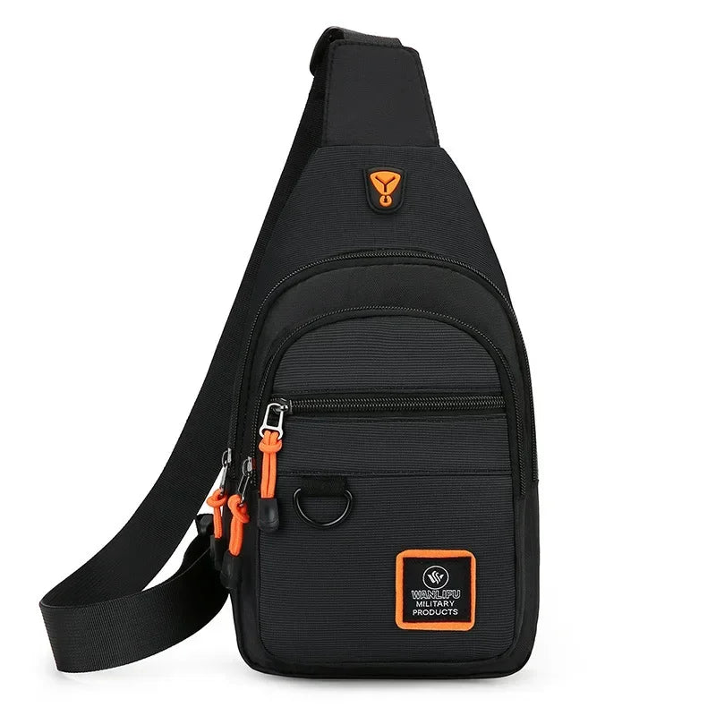 Riñoneras informales con estilo para hombre, bolso de pecho para hombre, bolso de pecho a la moda, bolso de hombro tipo bandolera de tela Oxford ligero