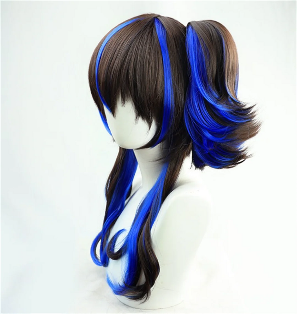 Peluca de cosplay de Uma Musume Pretty Derby Daitaku Helios, peluca de cola de caballo para fiesta de anime y videojuegos