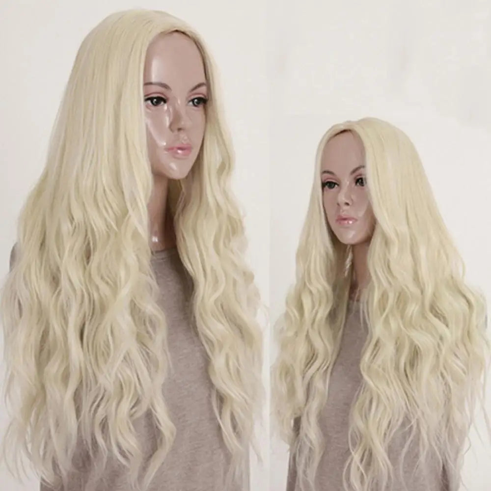 Peluca Frontal de encaje HD de 65cm para mujer, peluca completa rizada ondulada rubia larga, estilo de pelo de princesa para fiesta de Cosplay, encaje completo de miel transparente