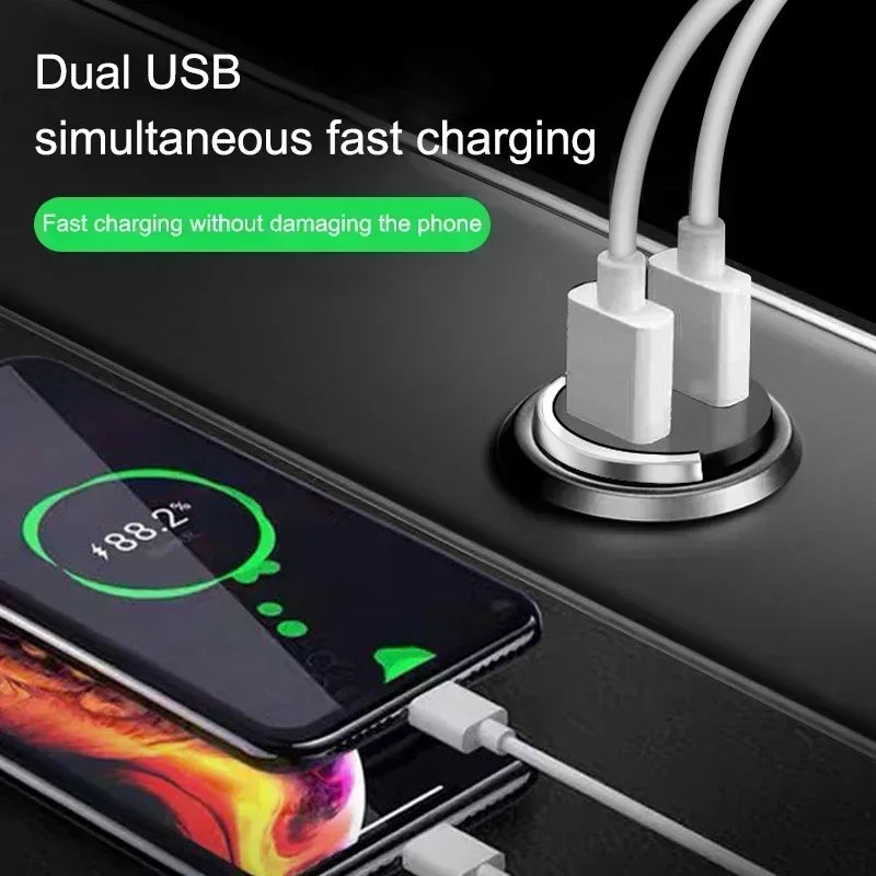 Cargador Rápido para Auto de 100/200W, Mini Adaptador de Enchufe para Teléfono Móvil con Doble USB Tipo-C PD, para iPhone 17 16 15 Pro MAX, Cargador Universal para Auto