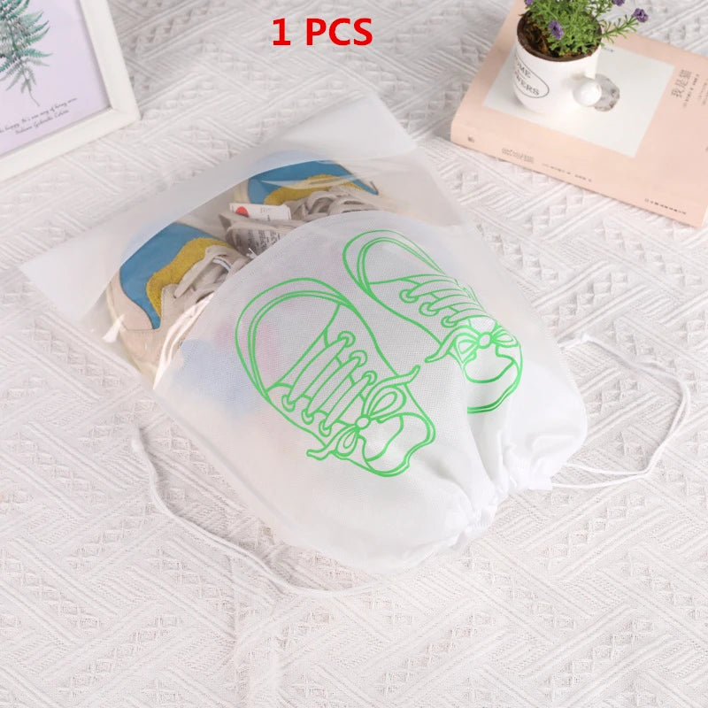 Organizador de zapatos Visible, bolsa de almacenamiento con cordón no tejido grueso a prueba de polvo, bolsa de viaje para ropa, bolsos de almacenamiento, 1/3/5 Uds.