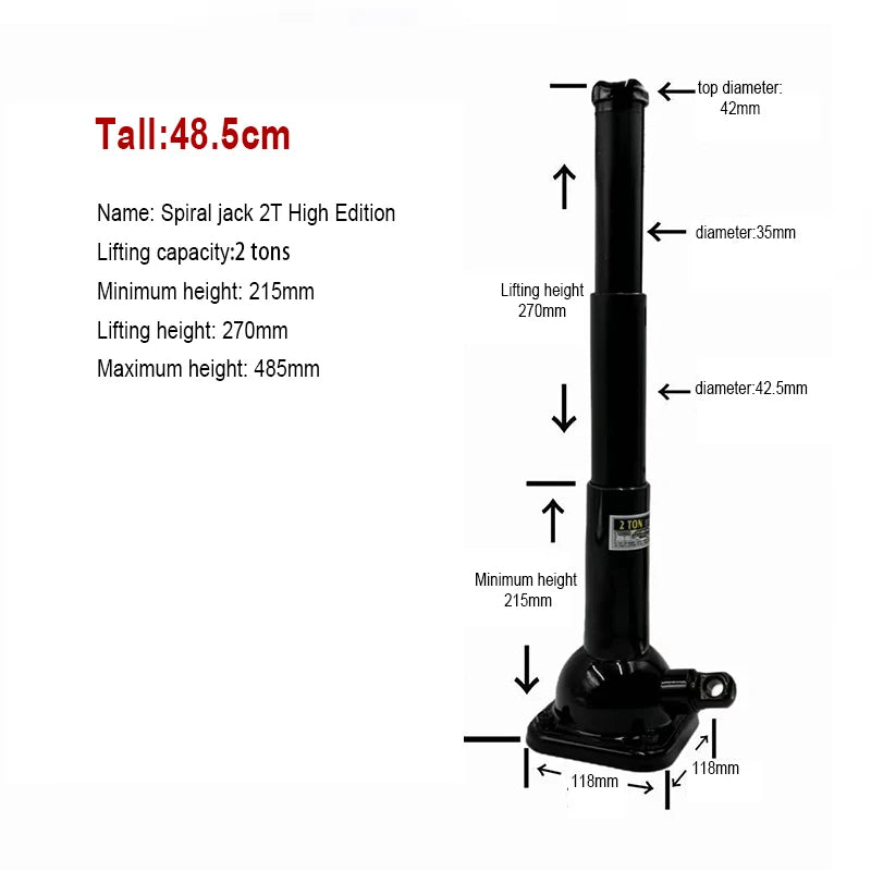 Conector de tornillo de alta calidad, doble sección, 2 toneladas, conector manual Vertical, mantenimiento de vehículos, parte superior mecánica, parte superior profesional