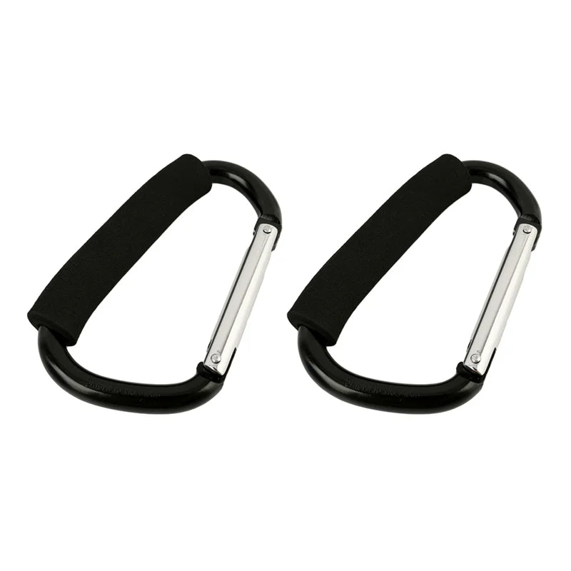Mosquetón grande para cochecito, ganchos, organizador, anillo en D de aluminio, llavero con resorte, Clip, asa de transporte para colgar bolsos, bolsas de compras