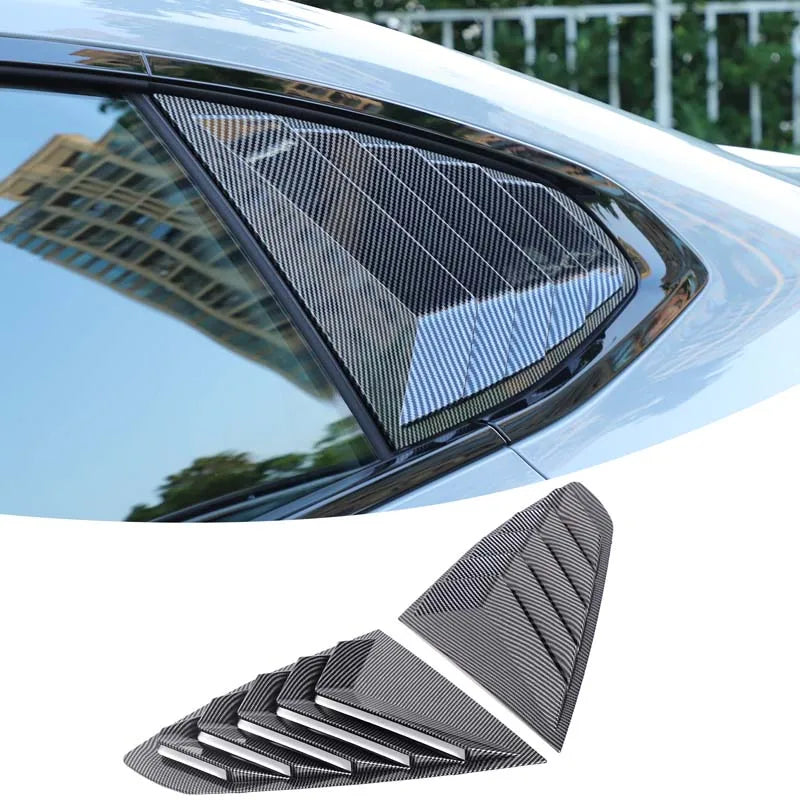 WoeFor 2020-2024 BMW Serie 4/i4 G22 persianas triangulares traseras ABS negro piano, accesorios de modificación exterior para coche, juego de 2 piezas
