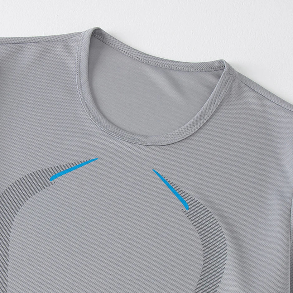 Conjunto de manga corta para hombre de las cuatro estaciones, camiseta estampada de secado rápido para deportes juveniles, Fitness, correr, cómodo e informal, 2 piezas