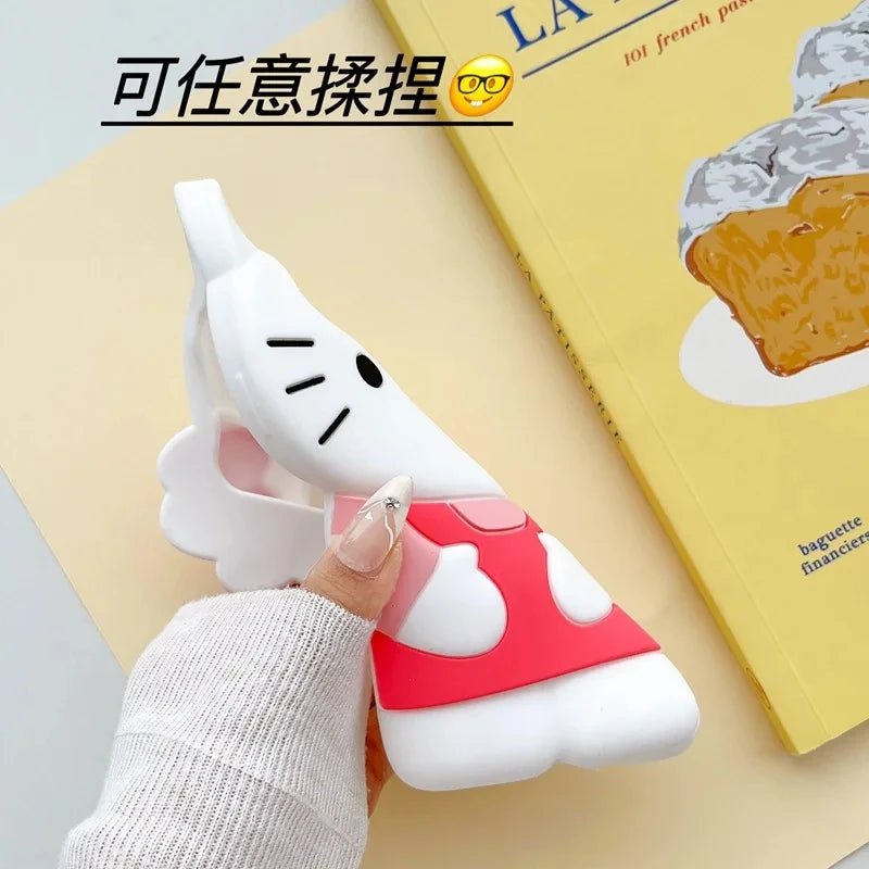 Funda de Silicona Suave con Diseño 3D de Hello Kitty de Sanrio para iPhone 17 16 15 14 13 12 Pro Max 11 Xs XR 7 8 Plus SE