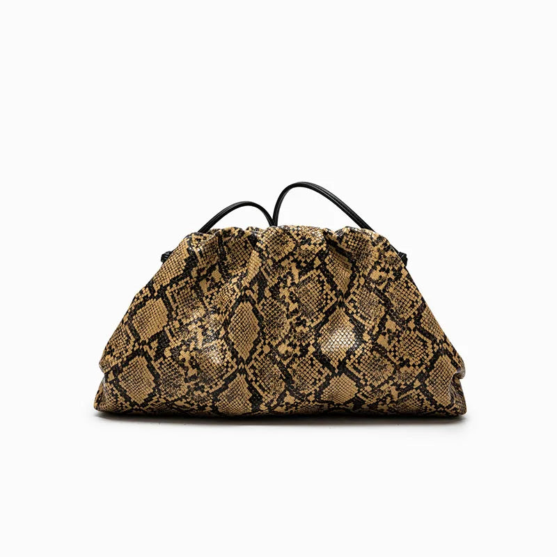 Bolsos de Mano con Diseño de Serpiente para Mujer, Bolso Tipo Dumpling, Clutch, Bandolera, Bolso de Hombro, Bolso de Diseñador de Lujo