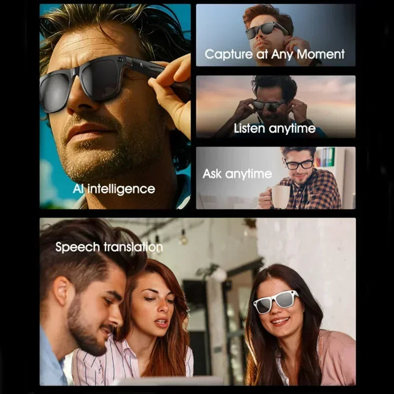 Lentes Inteligentes con IA Lenovo 2026, Nuevas, con Control Táctil 8K, Grabación de Fotos y Vídeos, Traductor, Asistente de Voz, Bluetooth, Inalámbricas