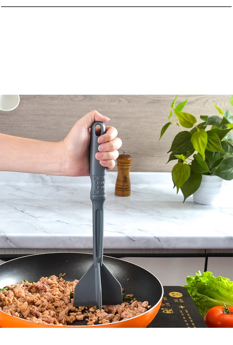 Picadora de carne de cocina, machacador de carne molida, utensilio resistente al calor, antiadherente, picadora de hamburguesas, herramienta trituradora de patatas, utensilios de cocina