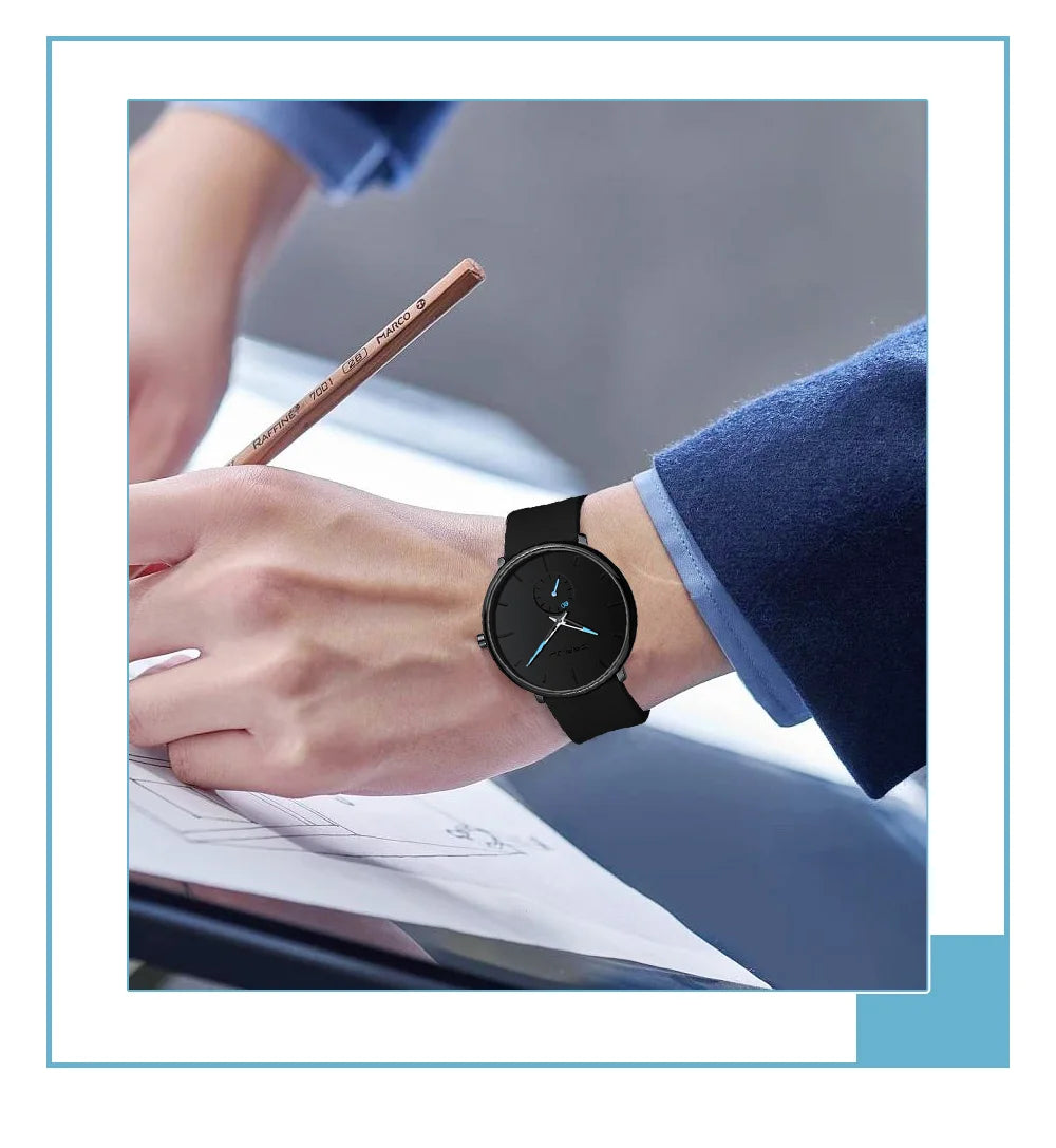 CRRJU-Conjunto de relojes de silicona informales para hombre y mujer, relojes de pulsera de cuarzo con esfera Simple, reloj de vestir para mujer
