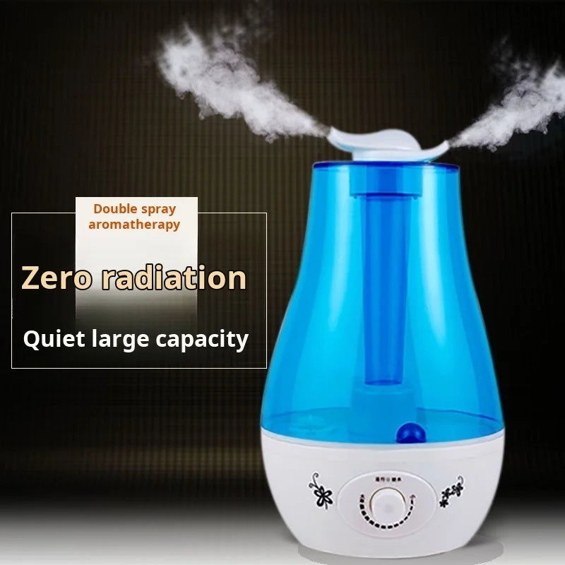 Humidificador de dormitorio para el hogar, difusor hidratante atomizador de gran volumen de niebla con doble pulverización, Mini purificador de aire aromático ultrasónico