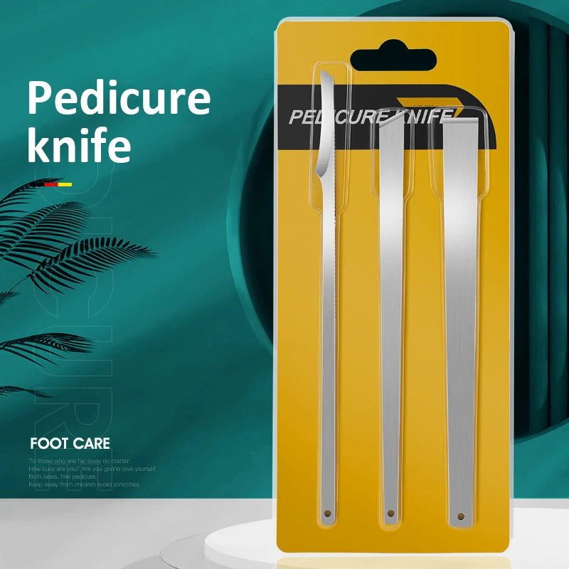 3 unids/set juego de cuchillos de pedicura herramientas profesionales para el cuidado de los pies de uñas encarnadas pinzas para uñas de acero inoxidable Kit removedor de cortaúñas