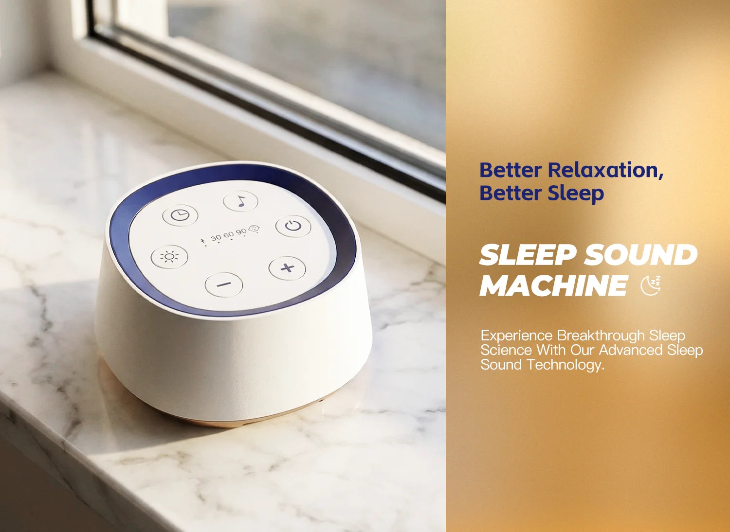 Máquina Portátil de Ruido Blanco para Adultos, 30 Sonidos Relajantes, Luz Nocturna, Temporizador, Recargable, Ayuda para Dormir, Meditación y Relajación