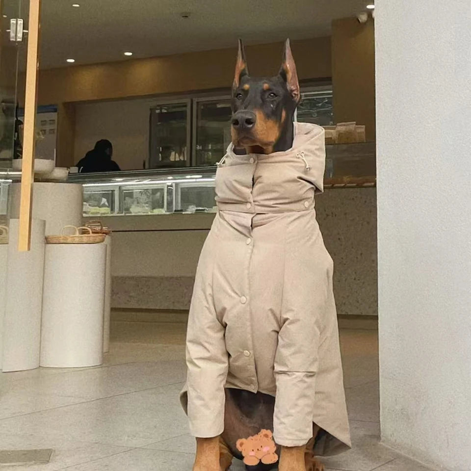 FATHIN Chaqueta acolchada de algodón a prueba de viento para invierno para perros grandes Doberman Pastor Alemán Malamute Alaska Abrigo cálido para exteriores