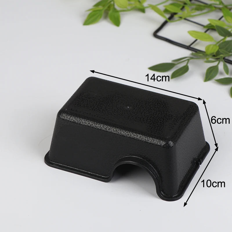 HUAHUACozy Hide Box para Reptiles; Cueva ventilada para geckos, serpientes, arañas, lagartos y insectos; Negro.HUAHUA