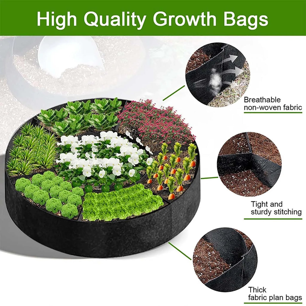 Macetas de Cultivo No Tejidas con 6+1 Compartimentos, Suministros de Jardinería, Macetas de Jardín para Exteriores, Contenedor para Flores y Vegetales, Saco para Semillas