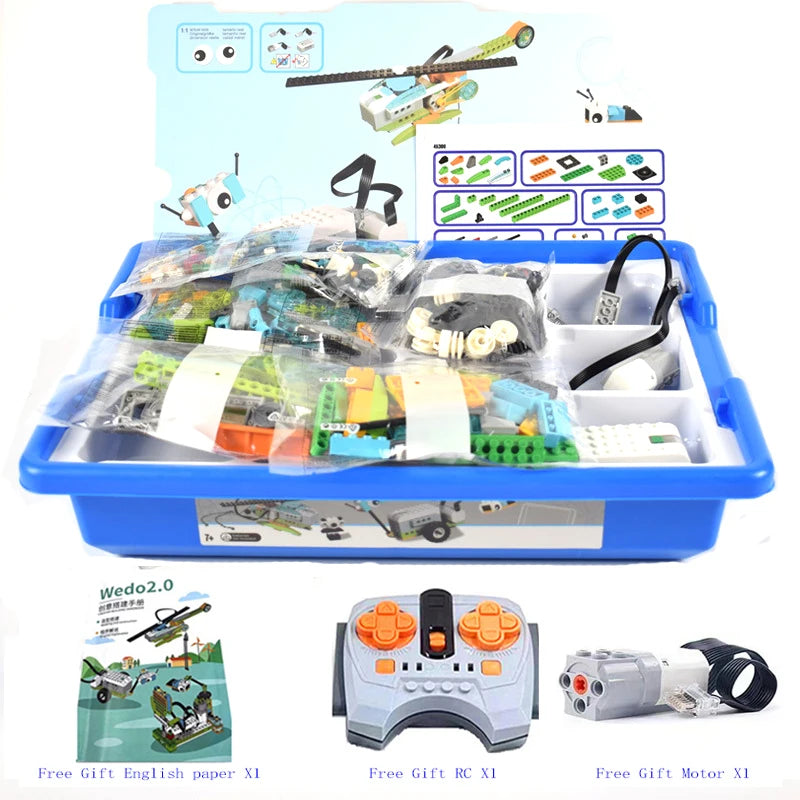 WeDo 2,0 Core Set Scratch 3,0 RC robótica escuela vapor Kit de bloques de construcción educativos Compatible Legoeds 45300 ladrillos juguetes regalos