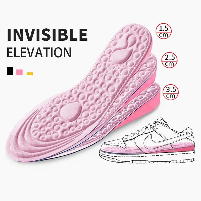 Plantillas de altura aumentada para zapatos de mujer, suela interior, inserto de zapato, elevación del talón, comodidad EVA, plantillas para el cuidado de los pies, 1 par