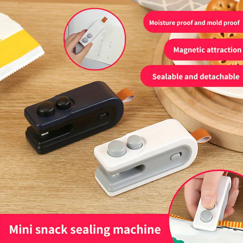 Selladora de Bolsas Eléctrica con Calor, Carga USB, Atracción Magnética, 2 en 1, Sellado y Corte, Selladora de Bolsas de Plástico Portátil 2026