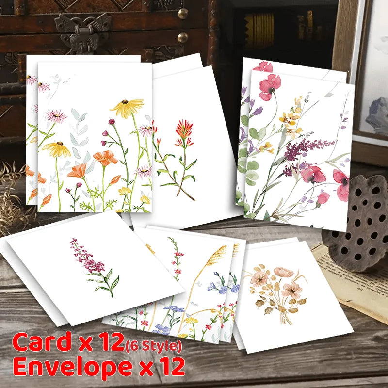 12 tarjetas con sobres, ideales para cumpleaños, Navidad, Día de la Amistad, felicitaciones, negocios y reconocimiento a empleados