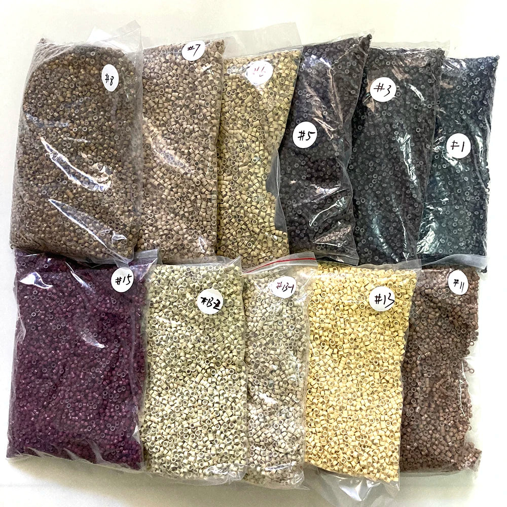 10000 unids/bolsa 5mm Micro anillo cuentas herramientas para extensiones de cabello micro anillos con silicona