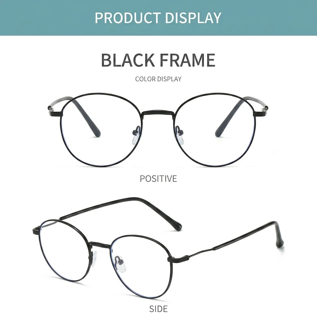 Gafas Fotocromáticas con Bloqueo de Luz Azul para Mujer y Hombre, Gafas de Computadora Redondas Retro, Gafas Antideslumbrantes Camaleón, Montura Óptica