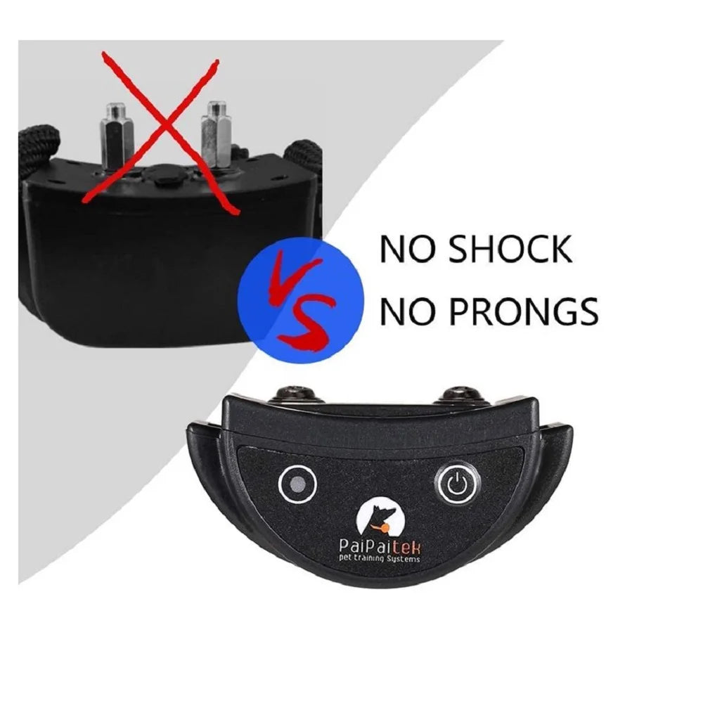PaiPaitek Collar de adiestramiento para perros sin choque con control remoto, alcance de 1600 pies, collar vibratorio más ligero para perros pequeños, resistente al agua de 5-15 libras