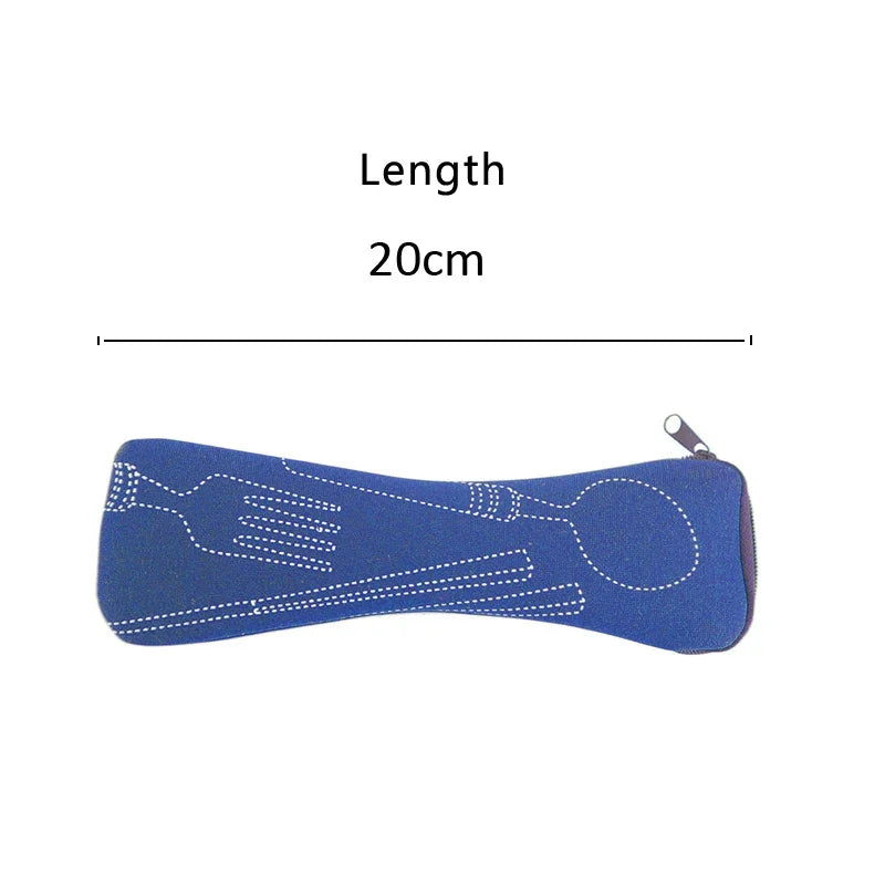 Bolsa de almacenamiento portátil para cubiertos, embalaje de viaje, caja de almacenamiento para Picnic, tenedor, cuchara, cuchillo, sin vajilla