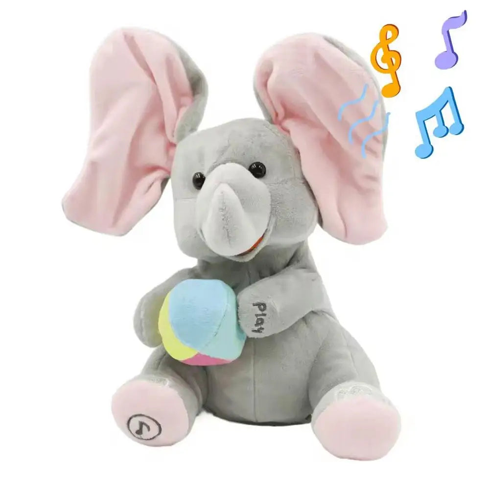 Elefante de juguete animado, elefante de peluche con orejas, juguete de peluche eléctrico móvil, elefante bonito, juguete de peluche para regalo de bebé