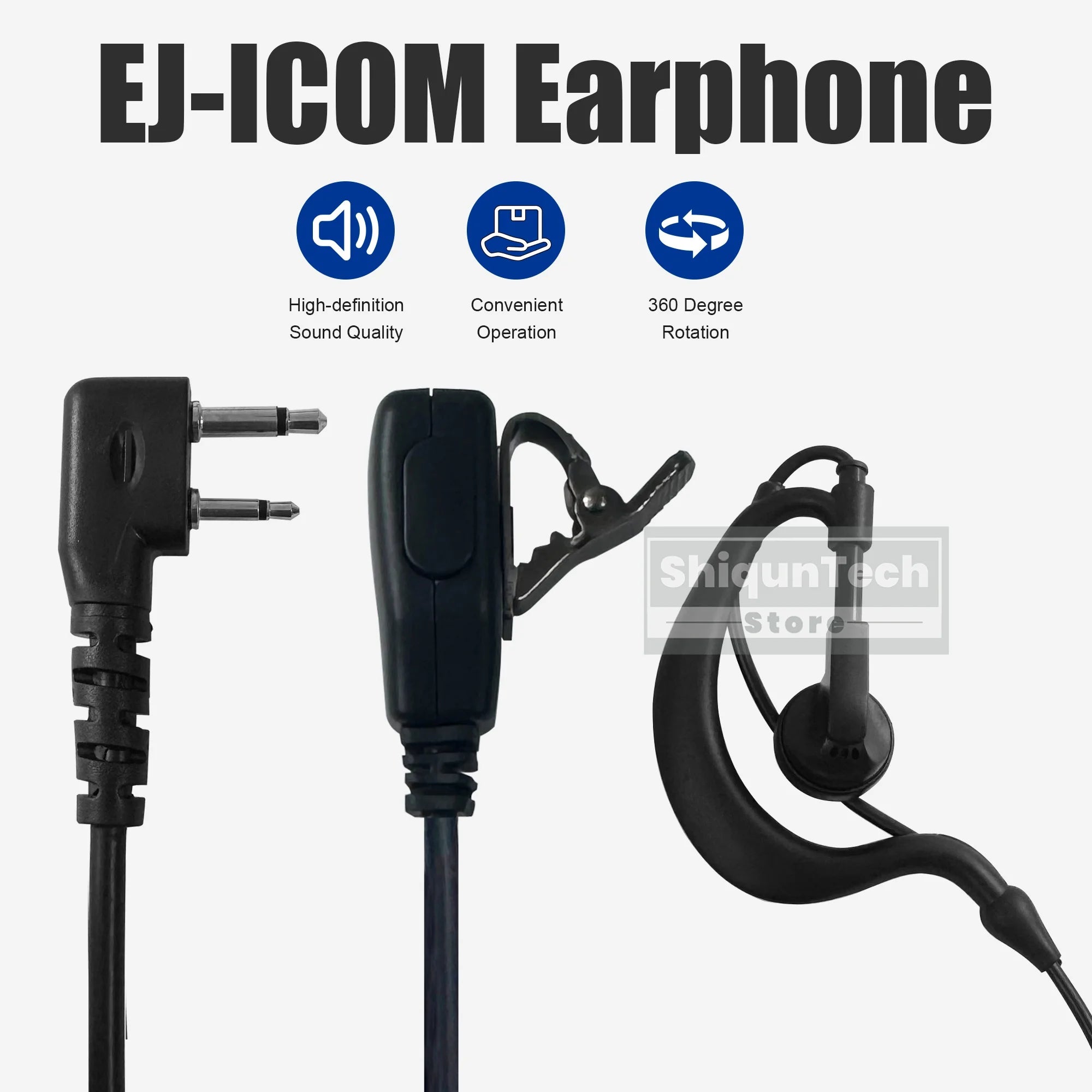 Auricular para ICOM Radio bidireccional IC-F22S auriculares de alta calidad Compatible con IC-V85 IC-V82 Walkie Talkie auriculares con micrófono PTT