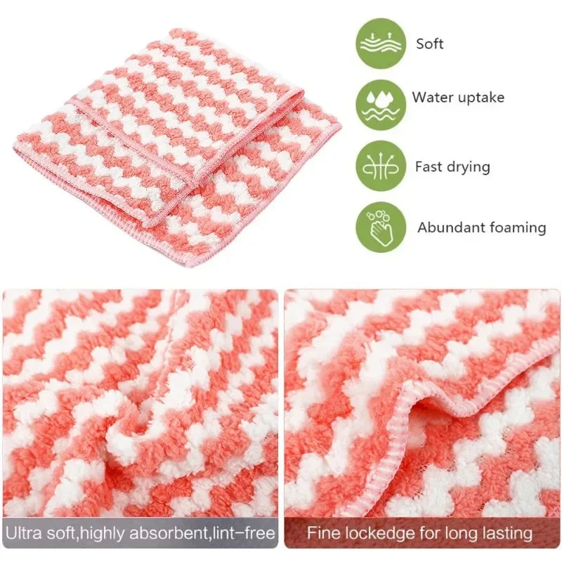 Paños de vellón de Coral para cocina, superabsorbentes trapos de limpieza, almohadillas para fregar ventanas de vidrio, toalla de limpieza, 50 o 1 piezas