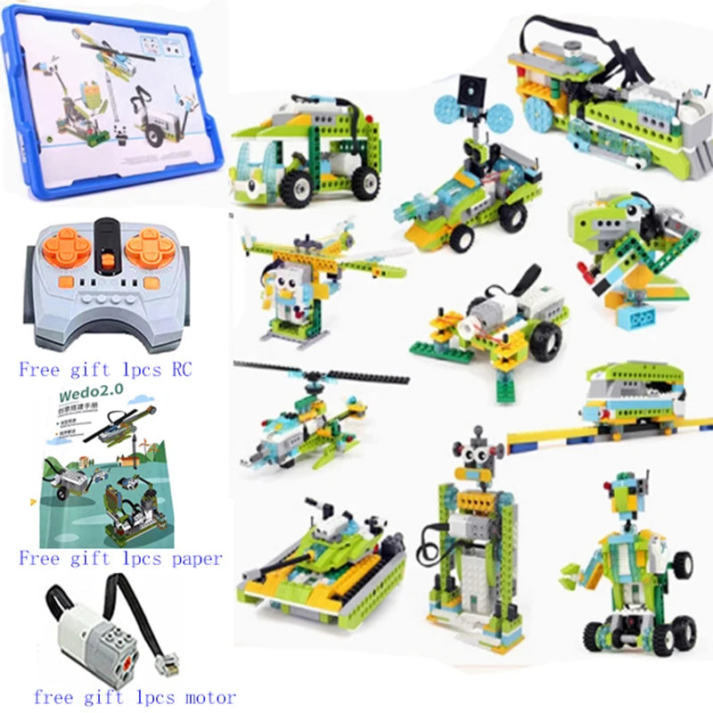 WeDo 2,0 Core Set RC robótica vapor en caja Kit Compatible lego 45300 WeDo bloques de construcción DIY juguetes educativos regalos de navidad