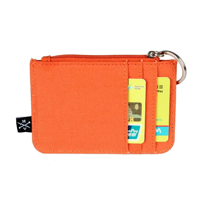 Monedero para mujer, cartera delgada minimalista para hombre, tarjetero, monedero de lona 4642