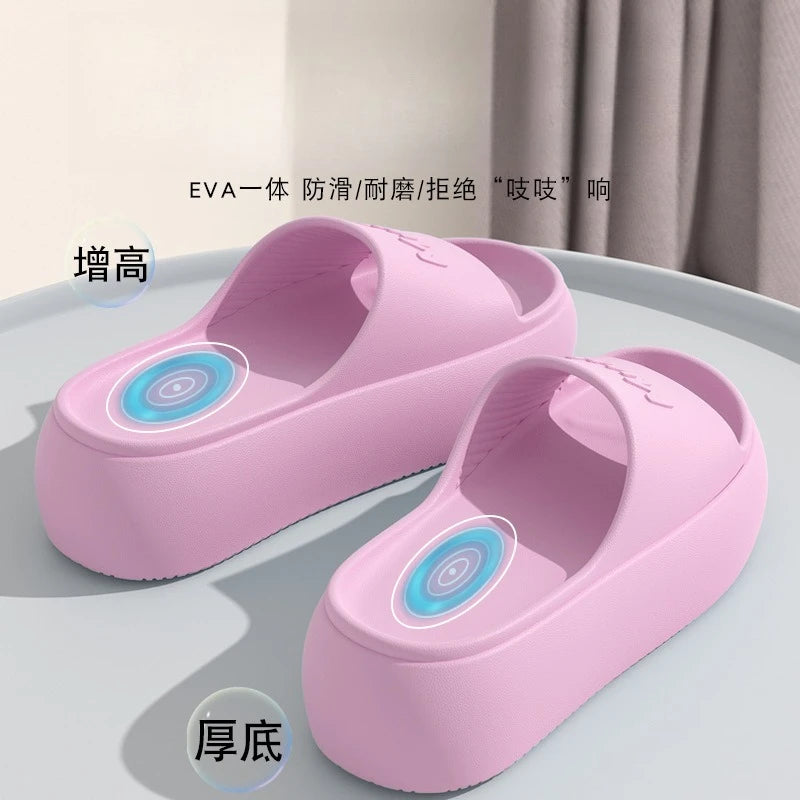 Pantuflas de caña alta estilo verano 2026, sandalias antideslizantes de EVA para uso doméstico y exterior